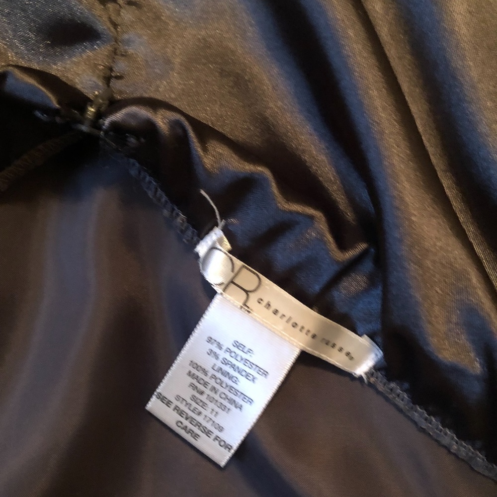 Dark Gray Satin Strapless Cocktail Dress, Size 11 - Picture 2 of 5
